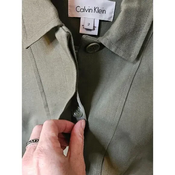 Calvin Klein Linen Blend Classic Blazer Size 2 - Picture 4 of 8